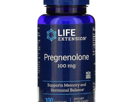 Pregnenolone, 100 mg, 100 Capsules - Life Extension Discount