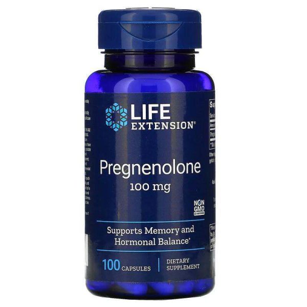 Pregnenolone, 100 mg, 100 Capsules - Life Extension Discount