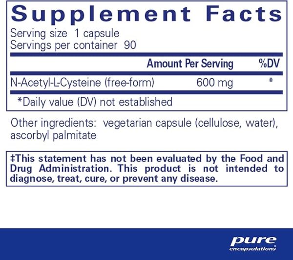 NAC, 600mg, 90 vcaps - Pure Encapsulations Hot on Sale