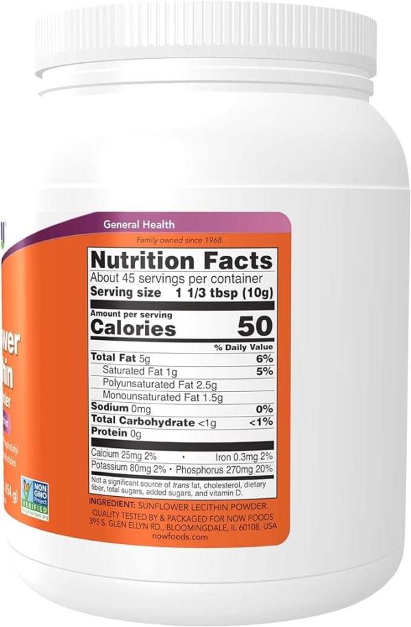 Sunflower Lecithin, Pure Powder, 1 lb (454 g) - Now Foods For Cheap