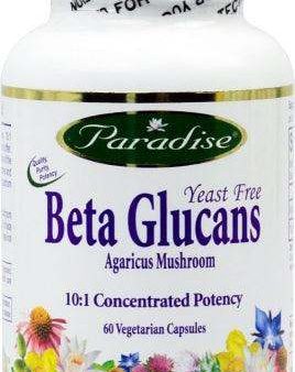 Beta Glucans, Yeast Free, 60 Veggie Caps - Paradise Herbs Cheap