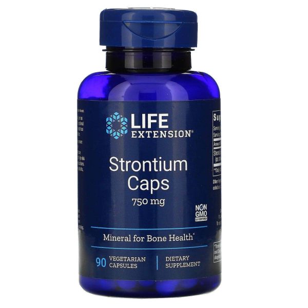 Strontium Caps, Mineral for Bone Health, 750 mg, 90 Veggie Caps - Life Extension on Sale