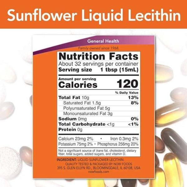 Sunflower Liquid Lecithin 16 fl oz (473 ml) - Now Foods Cheap