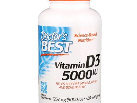 Vitamin D3 125mcg (5000 IU), 720 Softgels - Doctor s Best Online