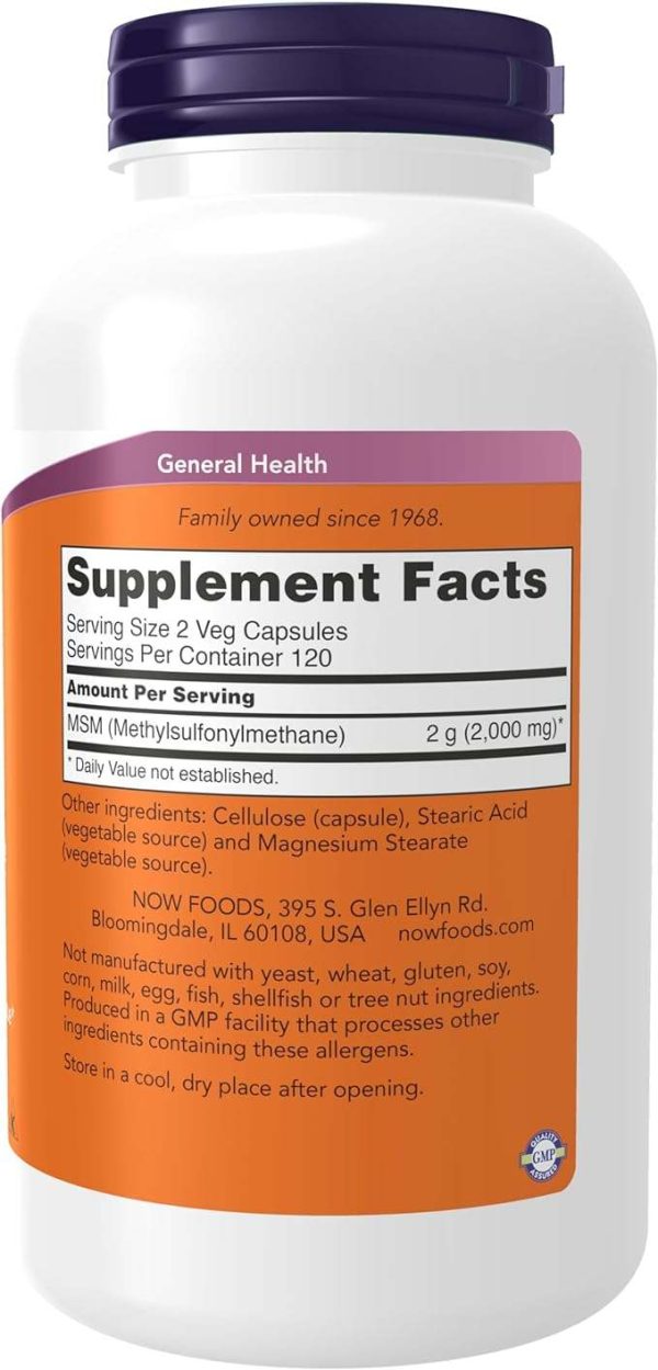 MSM 1000 mg 240 Capsules - Now Foods Hot on Sale