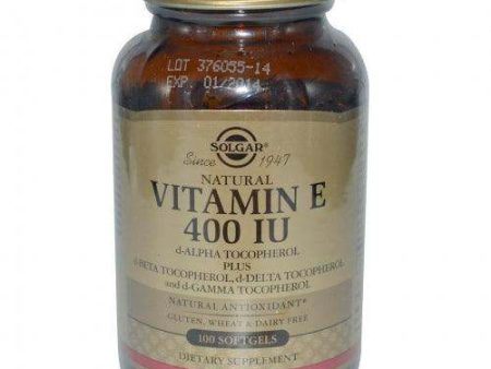 Vitamin E, 400 IU- 100 Softgels - Solgar Sale