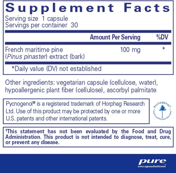 Pycnogenol 100mg 30 caps - Pure Encapsulations For Cheap