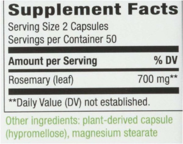 Rosemary Leaf, 700 mg, 100 Vegan Capsules - Nature s Way For Cheap