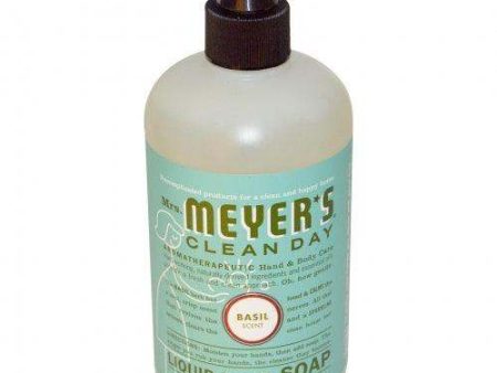 Liquid Hand Soap, Basil Scent, 12.5 fl oz (370 ml) - Mrs. Meyers Clean Day Discount