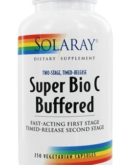 Super Bio C Buffered Two-Stage Timed-Release - 250 Vegetarian Capsules - Solaray For Sale