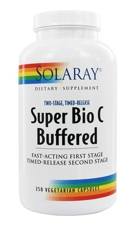 Super Bio C Buffered Two-Stage Timed-Release - 250 Vegetarian Capsules - Solaray For Sale