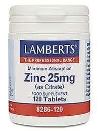 Zinc 25mg (as Citrate), 120 tabs - Lamberts Online now