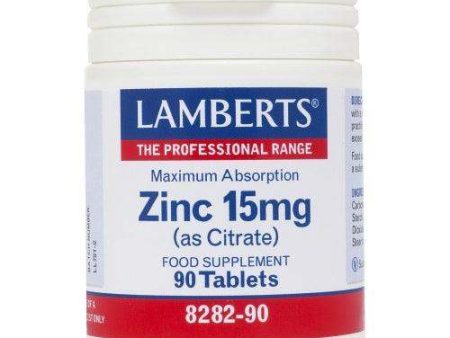 Zinc 15mg- (as Citrate) 90 tabs - Lamberts Online now