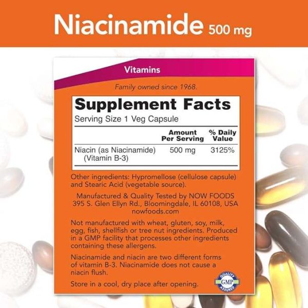 Niacinamide, 500 mg, 100 Capsules - Now Foods Sale