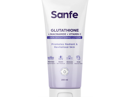 Sanfe Glutathione + Niacinamide + Vitamin C Skin Brightening Lotion Hot on Sale