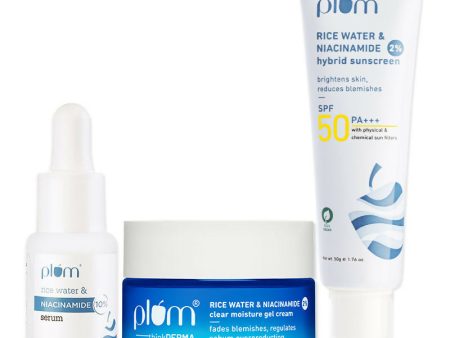 Plum Niacinamide Serum, Moisturizer & Sunscreen Kit For Bright, Blemish-Free, Hydrated Skin Sale