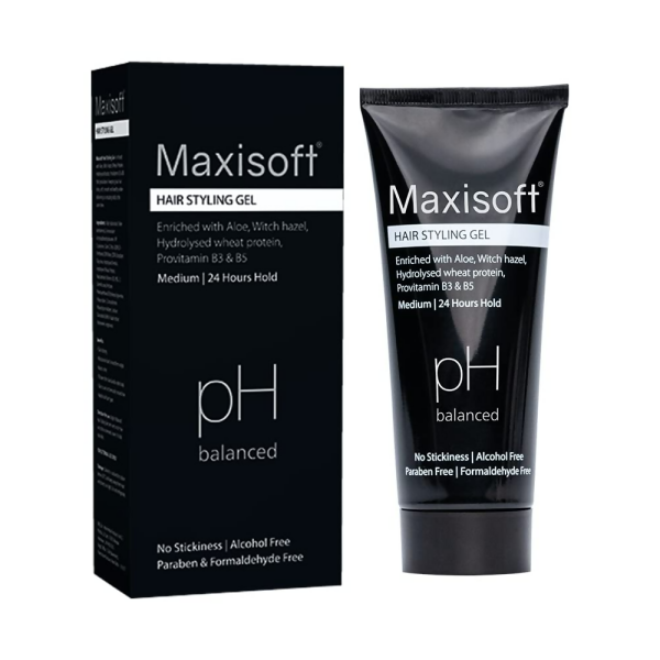 Maxisoft Hair Styling Gel With Aloe Vera Witch Hazel Extract Hydrolyzed Keratin & Pro Vitamin B3 & B5 pH Balanced Online Sale