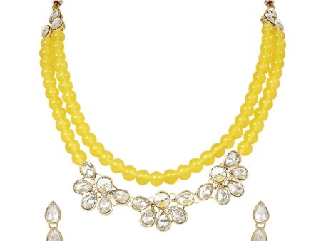 18K Gold Plated Traditional Kundan & Pearls Necklace Jewellery Set with Earrings for Women And Girls - Wahe Jewels Cheap