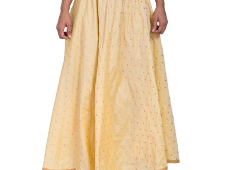 Asmaani Beige Color Golden Zari Work Maxi Skirt Online now