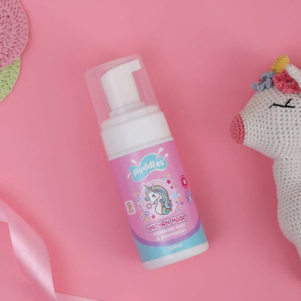 Puddles Organic Unicorn Magic Kids Foaming Face & Body Wash with Turmeric, Milk Protein, Neroli Oil Discount