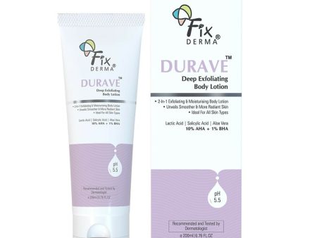 Fixderma Durave 10% AHA + 1% BHA Deep Exfoliating Body Lotion with Lactic & 1% Salicylic Acid Online Hot Sale