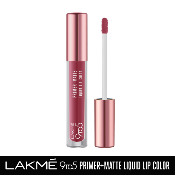 Lakme 9to5 Primer + Matte Liquid Lip Color - MP1 Everyday Pink Hot on Sale