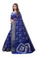 NOZ2TOZ Women Casual Wear Printed Cotton Silk Saree with Un Stitched Blouse - Blue Hot on Sale