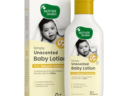 Mother Sparsh Simply Unscented Baby Lotion With Natural Oatmeal, 24hr Protection for Dry, Itchy & Sensitive Skin For Sale