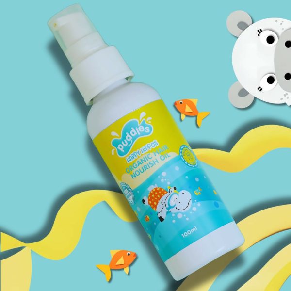 Puddles Happy Hippos Organic Nourish Hair Oil for Kids, Nourishing & Strengthening Formula for Delicate Hair & Scalp Cheap