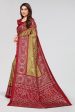 NOZ2TOZ Women Casual Wear Printed Dhola Silk Saree with Un Stitched Blouse - Chiku Online now