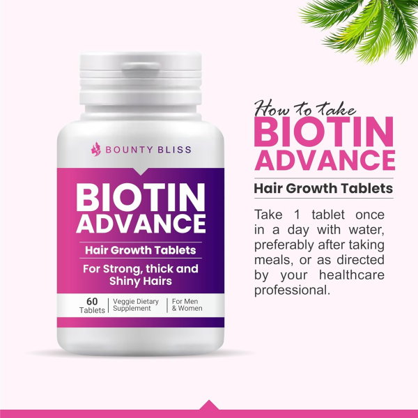 Bounty Bliss Biotin Advance Hair Growth Tablets Beauty & Hair Growth Gummies Fashion