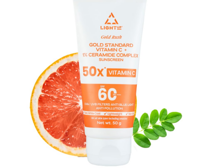 Light Up Gold Rush Gold Standard Vitamin C + 1% Ceramide Complex Sunscreen Online Sale