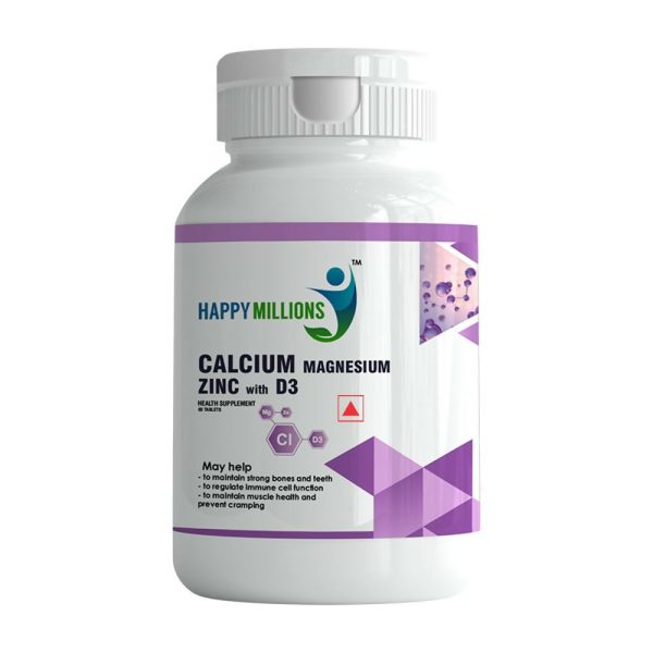 HappyMillions Calcium, Magnesium, Zinc with Vitamin D3 Tablets Online Sale