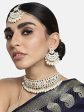 18K Gold Plated Traditional Handcrafted Mirror And Pearl Work Choker Necklace Jewellery With Chandbali Earrings & Maang Tikka Set For Women & Girls - Wahe Jewels on Sale