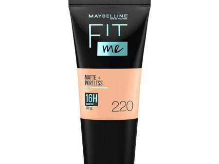 Maybelline New York Fit Me Matte + Poreless Liquid Foundation Normal to Oily Skin - 220 Natural Beige For Sale