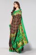 NOZ2TOZ Women Casual Wear Printed Dhola Silk Saree with Un Stitched Blouse - Brown Online Sale