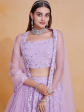 Lavender Georgette Zari,Sequence Embroidery Work Lehenga Choli - Jihu Culture For Cheap