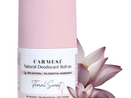 Carmesi Natural Underarm Roll On Deodorant for Women - Floral Sunset Supply