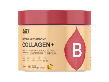 MyFitFuel Hydrolyzed Bovine Collagen + Hyaluronic Acid Biotin Vitamin C Skin Hair Nails - Orange Online Hot Sale