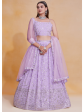 Lavender Georgette Zari,Sequence Embroidery Work Lehenga Choli - Jihu Culture For Cheap