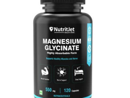 NutritJet Magnesium Glycinate 550mg Veg Capsules Online Hot Sale