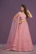 Pink Malai Silk Zari Embroidery Work Lehenga Choli - Jihu Culture Fashion