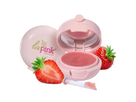 La Pink Strawberry Natural Tinted Lip Balm With Shea & Kokum Butter Online now