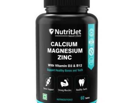 NutritJet Calcium Magnesium Zinc with Vitamin D3 & B12 Veg Tablets Hot on Sale