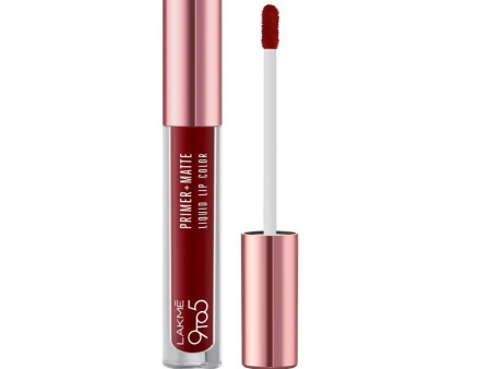 Lakme 9to5 Primer + Matte Liquid Lip Color - MR4 Deepmaroon Online now