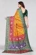 NOZ2TOZ Women Casual Wear Printed Dhola Silk Saree with Un Stitched Blouse - Mustard on Sale