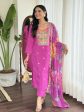 Light purple Viscose Chanderi Stitched Suit With Dupatta - Tanisha Cheap