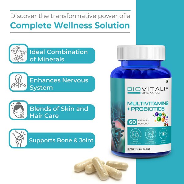 Biovitalia Organics Multivitamins + Probiotics Capsules Hot on Sale