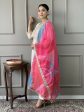 White Viscose Chanderi Stitched Suit With Dupatta - Tanisha Online now